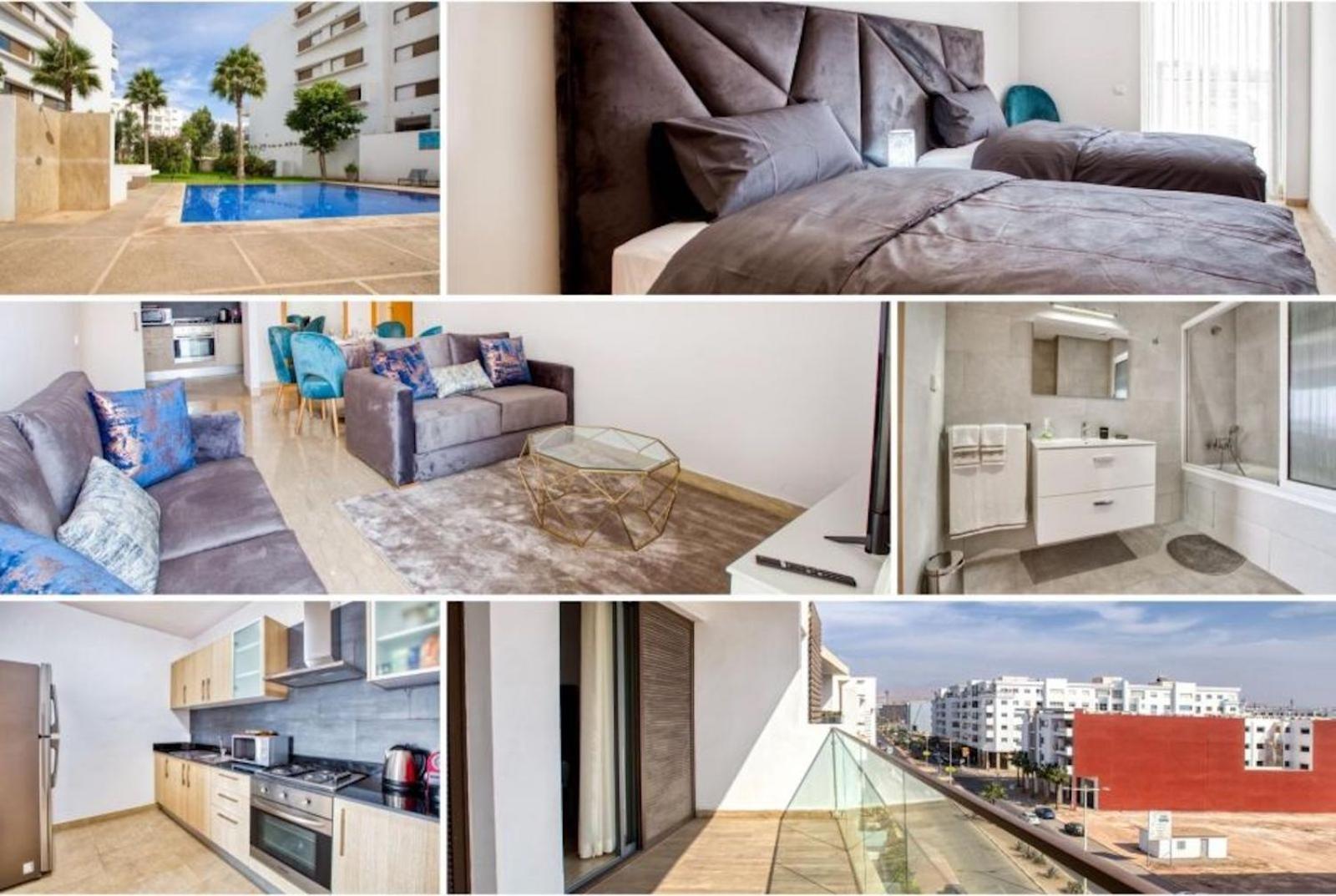 Luxury Apartment 100Sqm With Pool Near Beach Wifi Unlimited With Optical Fiber Agadir Eksteriør billede